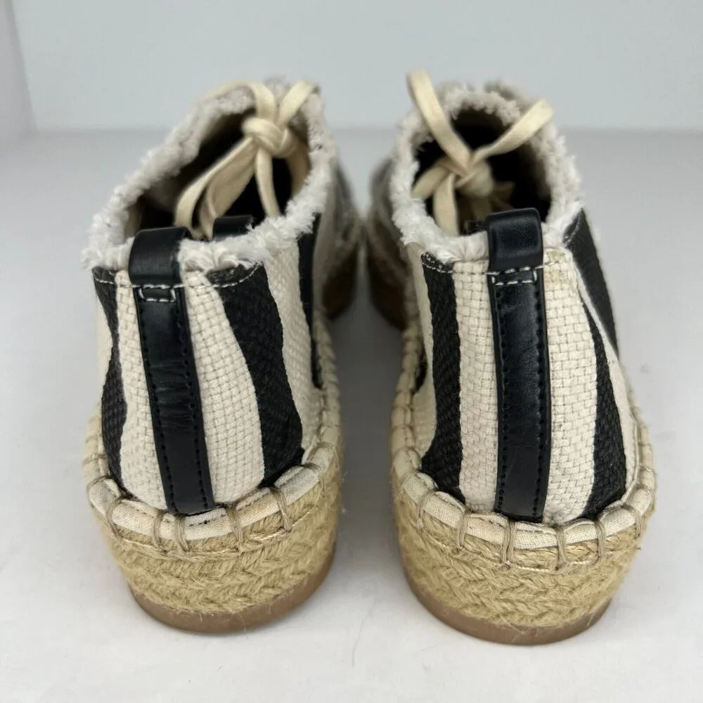 DV By Dolce Vita Womens Cream Black Striped Espadrille Canvas Size 9.5 Sneakers
